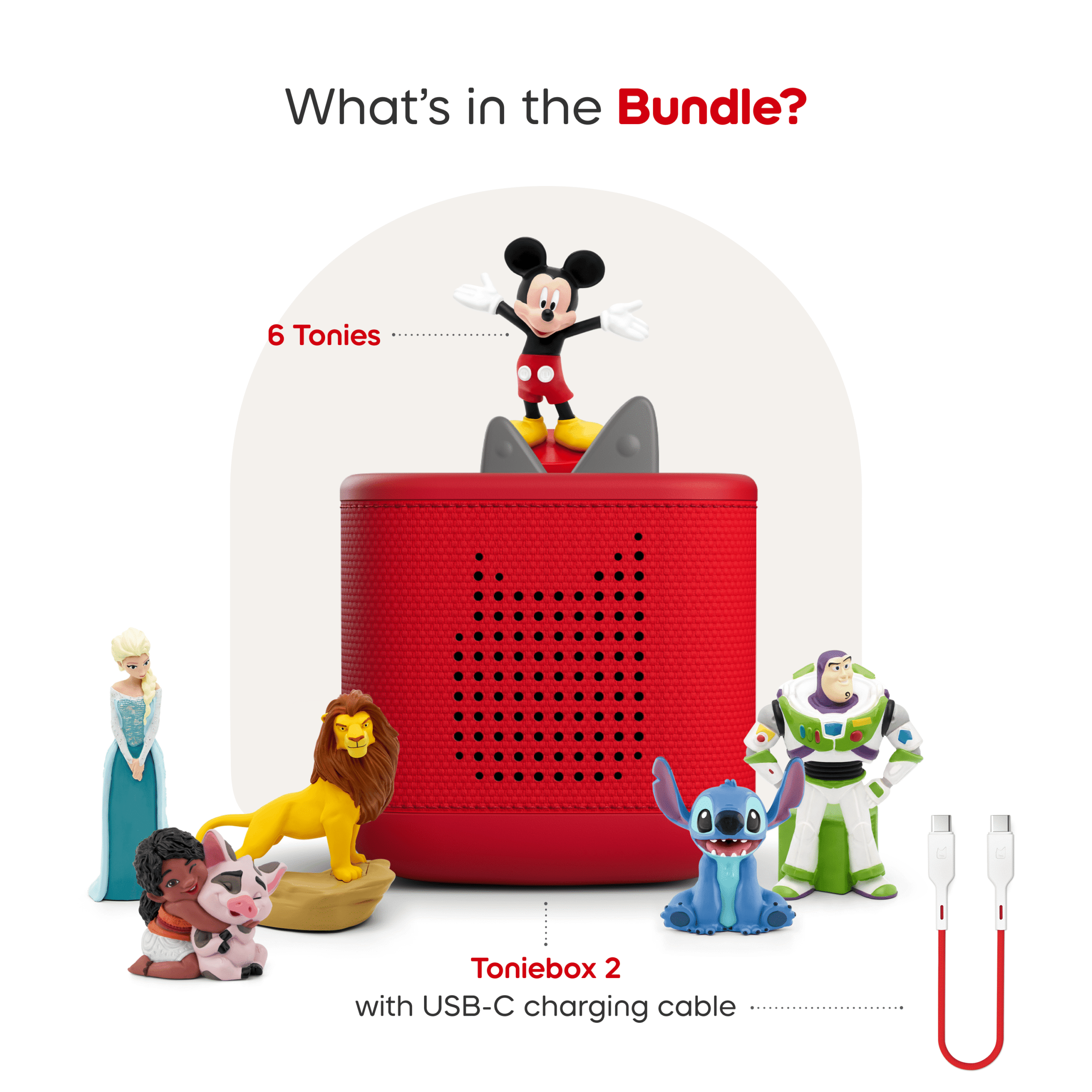 Toniebox 2 Disney Bundle - Sunset Red - Image 6
